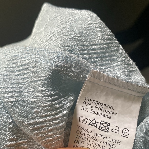 Beautiful Elegant Light Blue Floral Pioneer Patterned Long Sleeve Dress - Picture 17 of 17